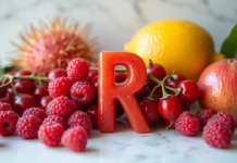 Variété de fruits rouges colorés sur plan de travail blanc