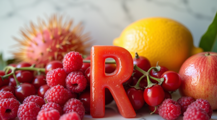 Variété de fruits rouges colorés sur plan de travail blanc