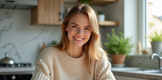 Snack sans sucre : idées saines et savoureuses pour grignoter Jeune femme dégustant des snacks sans sucres dans la cuisine