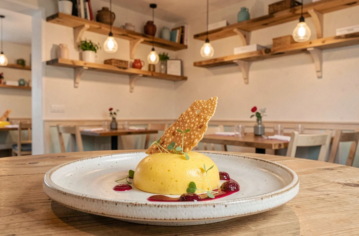 Dessert créatif et raffiné du restaurant Papille et Mamille aux Sables-d'Olonne
