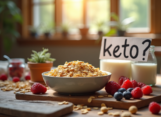 Flocons d’avoine et régime keto : bon ou mauvais choix ? Petit déjeuner rustique avec flocons d'avoine et fruits rouges