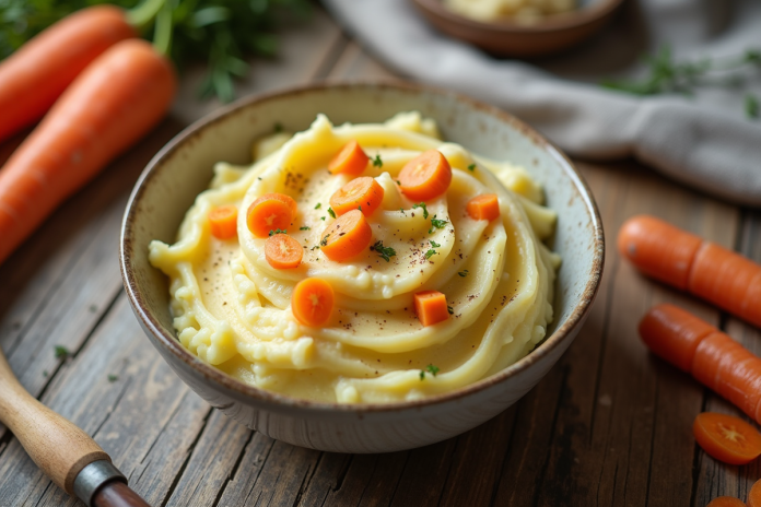 pure-malsaine-carottes Plat de purée de pommes de terre et carottes mal présentée