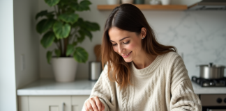 Repas pour perdre du poids : le meilleur choix alimentaire à adopter ! Femme dans la cuisine prépare une salade colorée avec quinoa